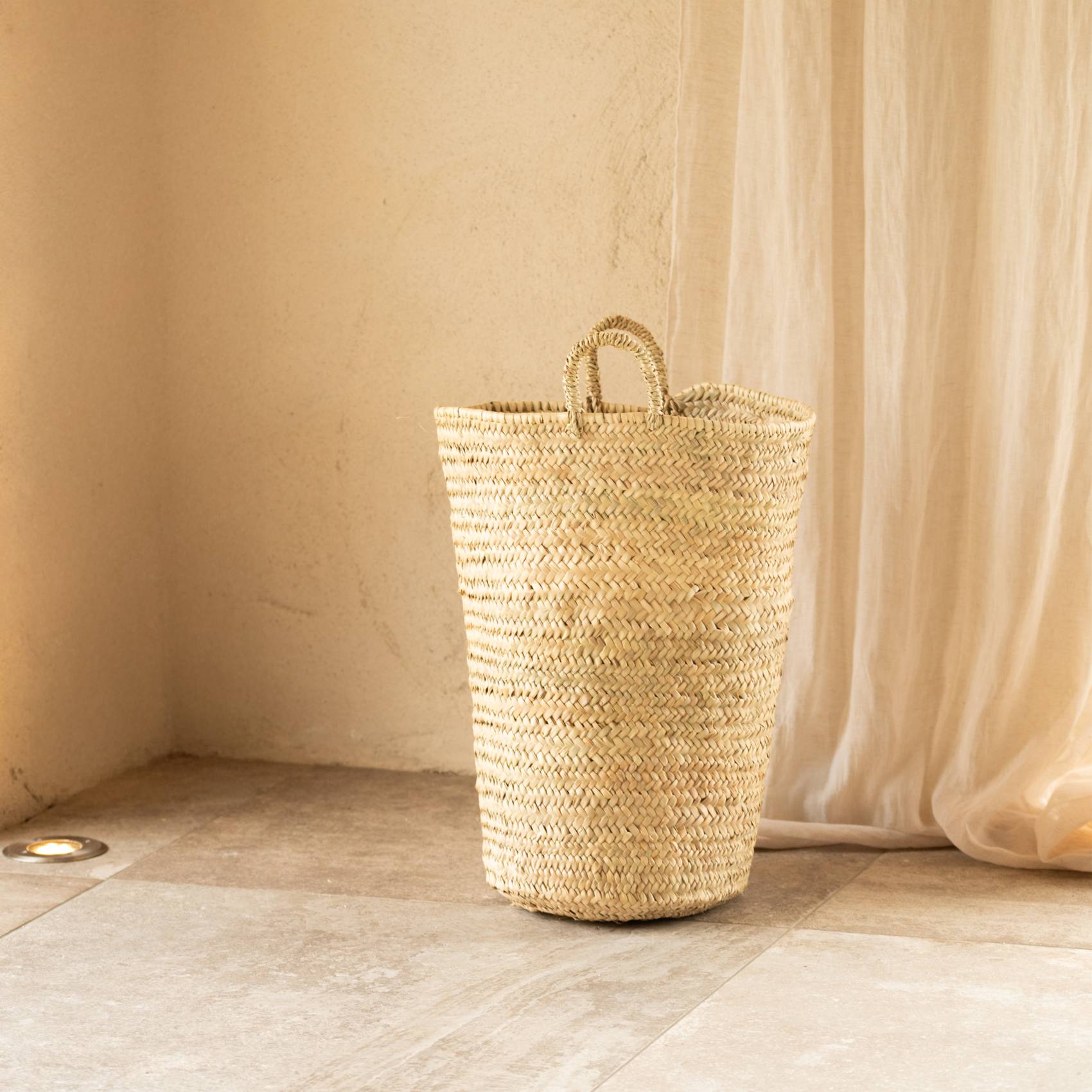 Home Maison - Grand panier en feuilles de palmier avec anse - HOME MAISON - Osier - Naturel - Image 3