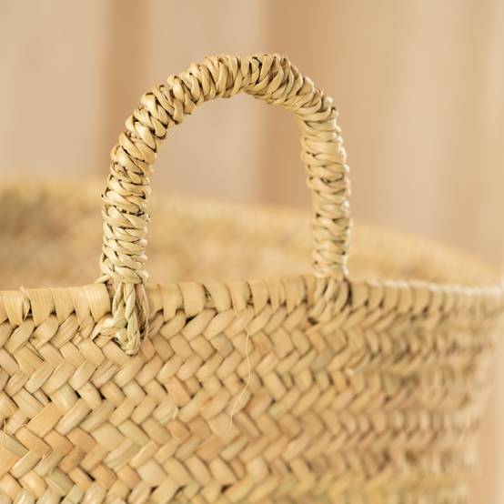 Home Maison - Grand panier en feuilles de palmier avec anse - HOME MAISON - Osier - Naturel - Image 2
