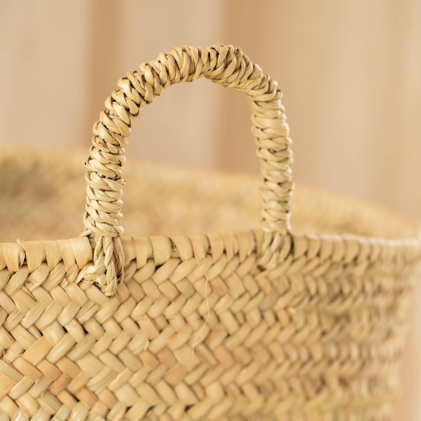Home Maison - Grand panier en feuilles de palmier avec anse - HOME MAISON - Osier - Naturel - Image 2