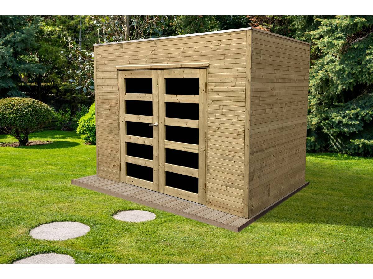 Habitat Et Jardin - Abri Jardin Bois "capri" - 5.94 M² - 2.99 X 1.99 X 2.25 M - 19 Mm -solid - Image 2