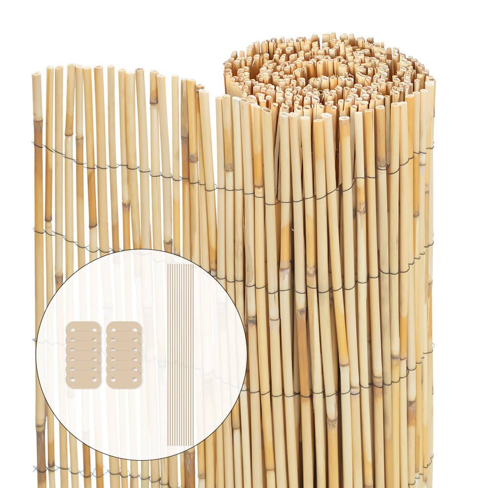 Canisse en roseau naturel Brise vue avec attaches de fixation 140x300cm - Image 1