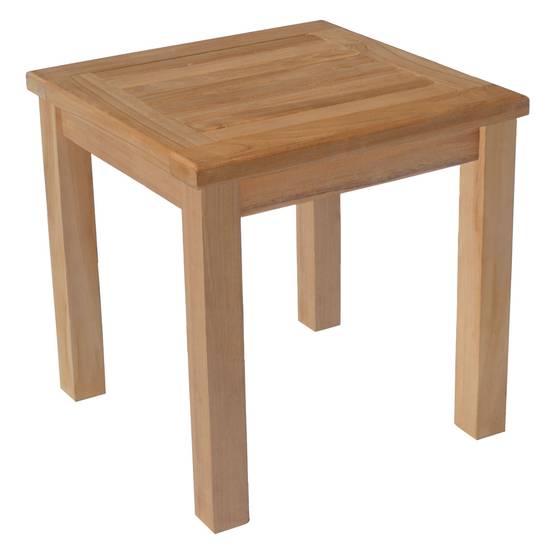 Ensemble bain de soleil droit en teck avec table d'appoint JAVA - HAPPY GARDEN - Image 3