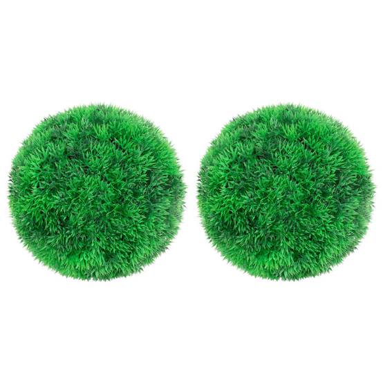 Boules de buis artificielles polyéthylène vert 22 x 22 x 22 cm, poids:0.55kg - PANGIVO - Image 1
