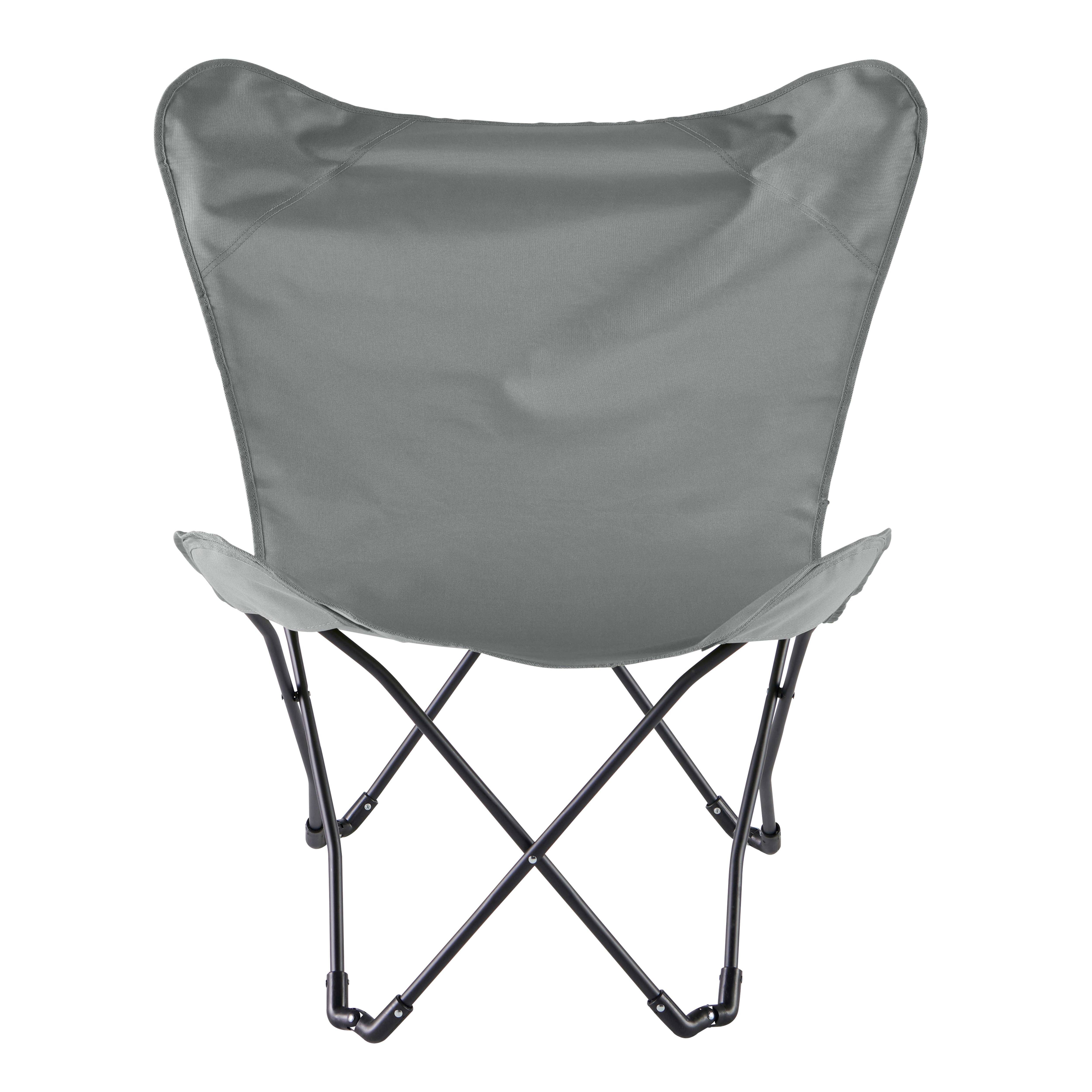 Oviala - Lot de 2 fauteuils papillon pliables gris Mariposa - Oviala - Image 4