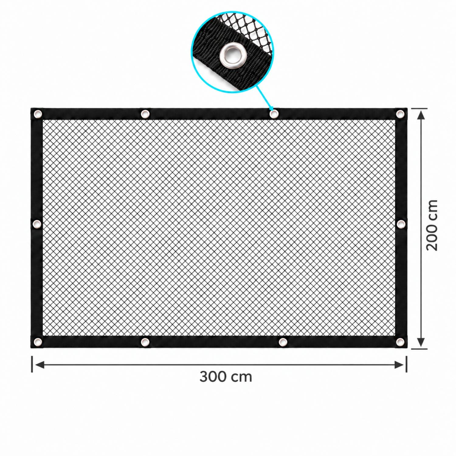 COVER NET filet de bassin 3x2 m - Maille 10mm - Noir/Vert - Anti-Hérons - Image 4