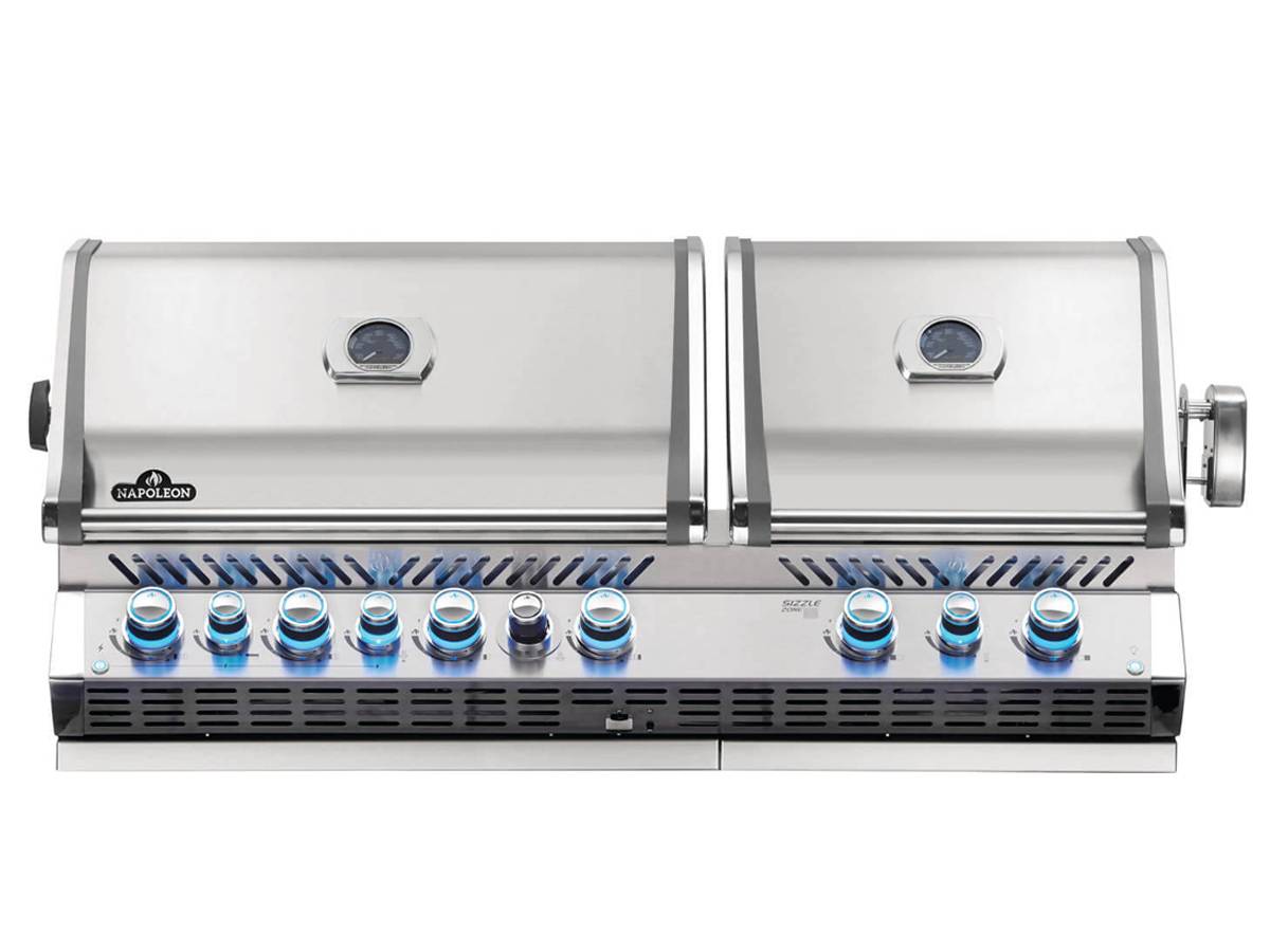 Napoleon - Barbecue gaz encastrable Prestige Pro 825 inox 4 brûleurs + Plateau charbon + Brosses brûleur - Napoléon - Image 3