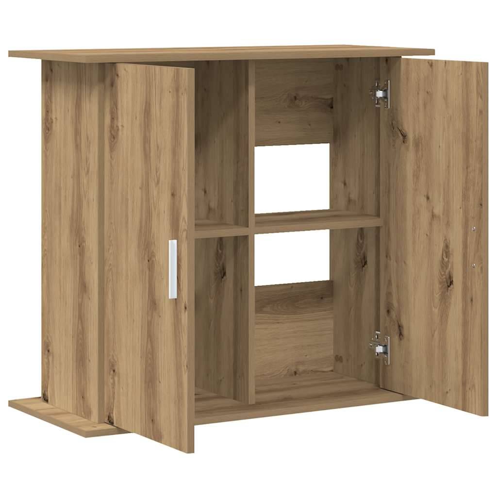 Meuble Aquarium Bois d'Ingénierie Rangement 3 Niveaux 81x36x73 cm Chêne - ComfortXL Outdoor Living - Image 7