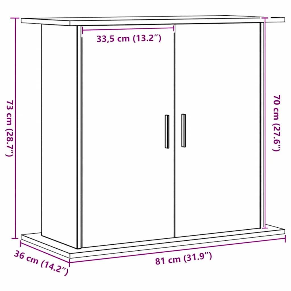 Meuble Aquarium Bois d'Ingénierie Rangement 3 Niveaux 81x36x73 cm Chêne - ComfortXL Outdoor Living - Image 10