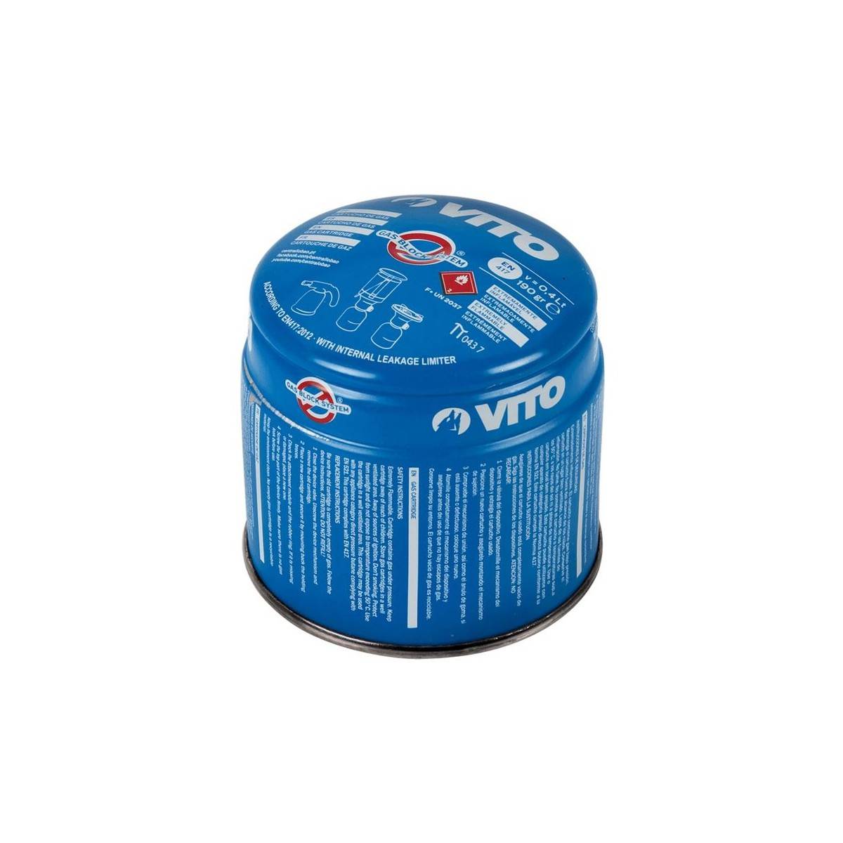 Pack 12 cartouches gaz camping 190g VITO bouteille gaz butane perçable sécurité stop-gaz TUV - Image 2