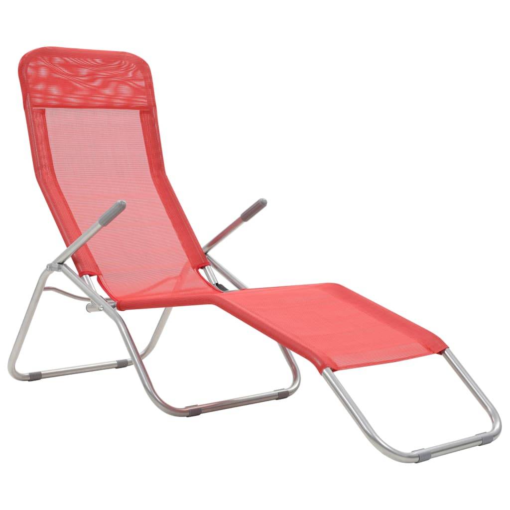 Helloshop26 - Chaises longues pliables 2 pièces textilène rouge - Image 2