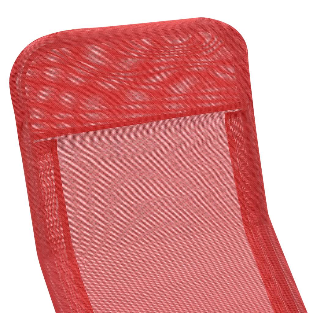 Helloshop26 - Chaises longues pliables 2 pièces textilène rouge - Image 6