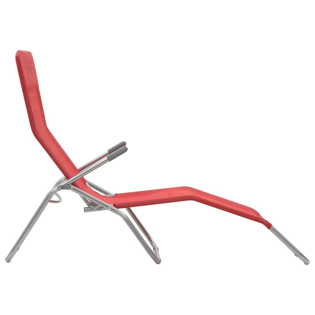 Helloshop26 - Chaises longues pliables 2 pièces textilène rouge - Image 5