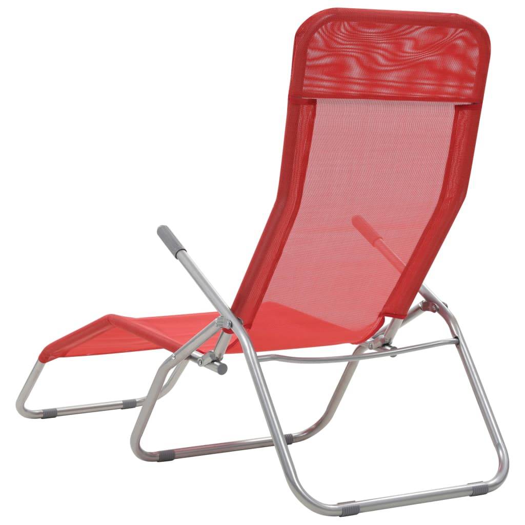 Helloshop26 - Chaises longues pliables 2 pièces textilène rouge - Image 4