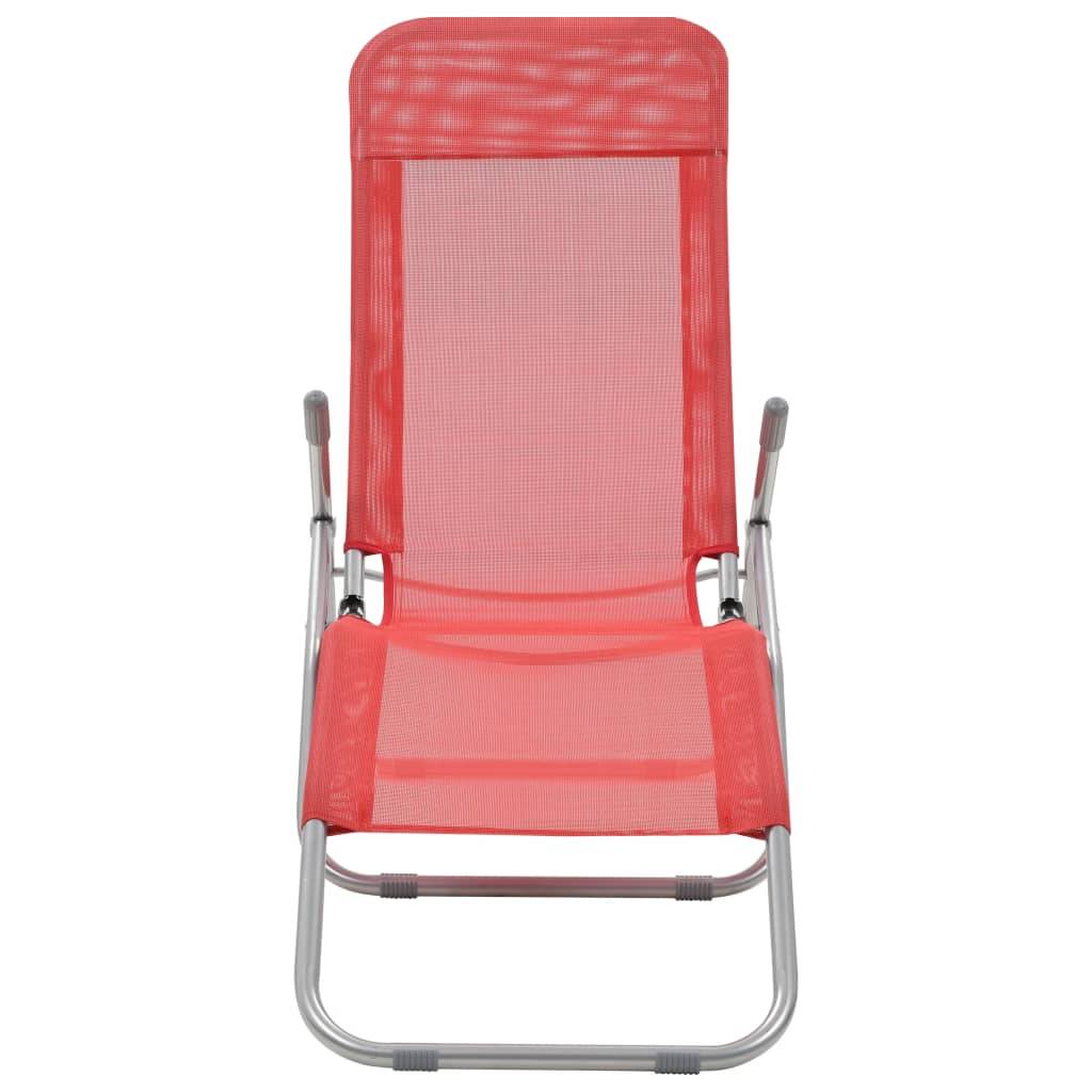 Helloshop26 - Chaises longues pliables 2 pièces textilène rouge - Image 3