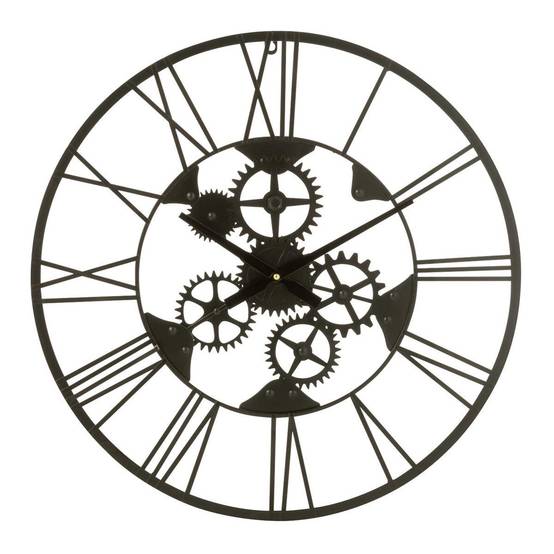 Horloge Murale en Métal "Roues" 60cm Noir - Image 1