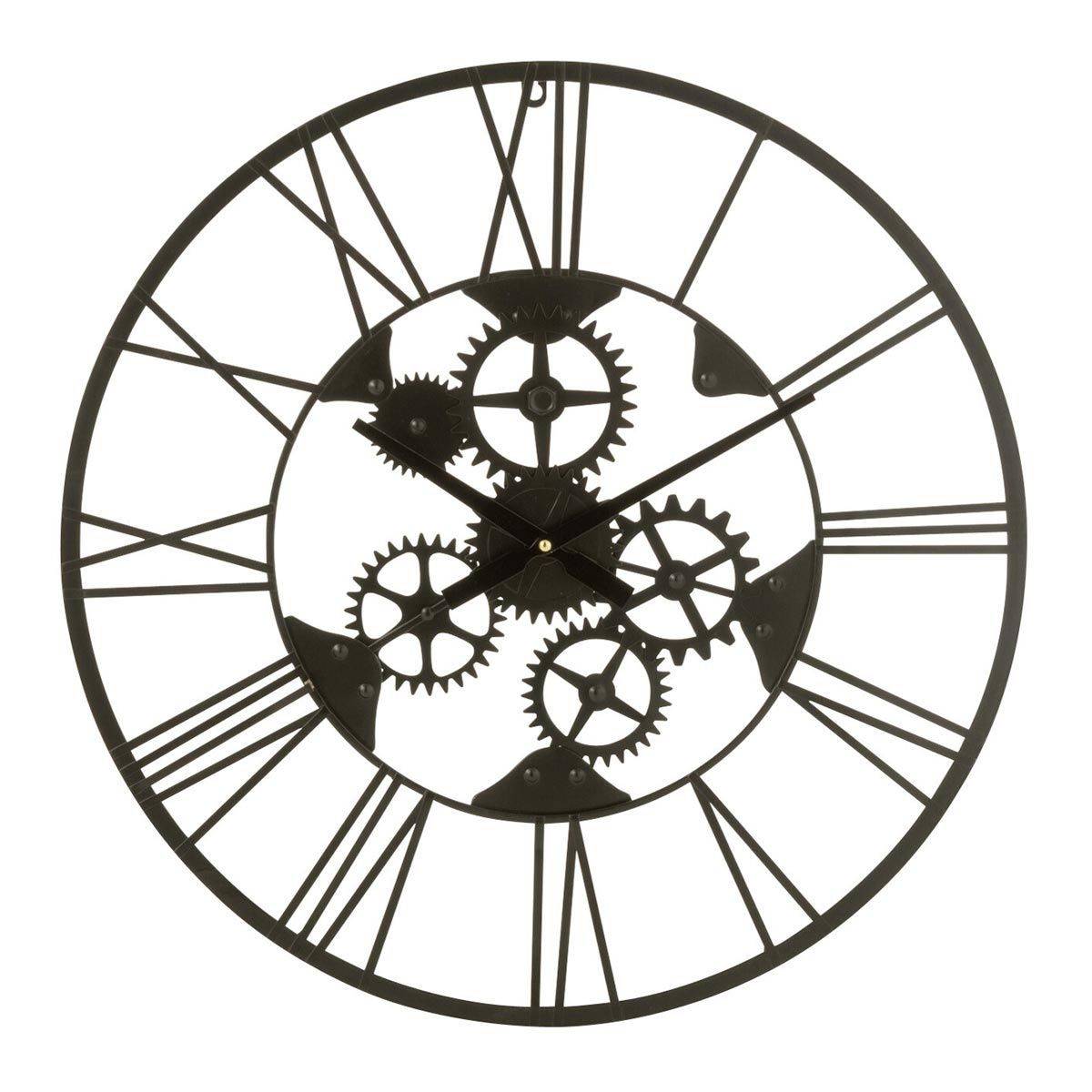 Horloge Murale en Métal "Roues" 60cm Noir - Image 1