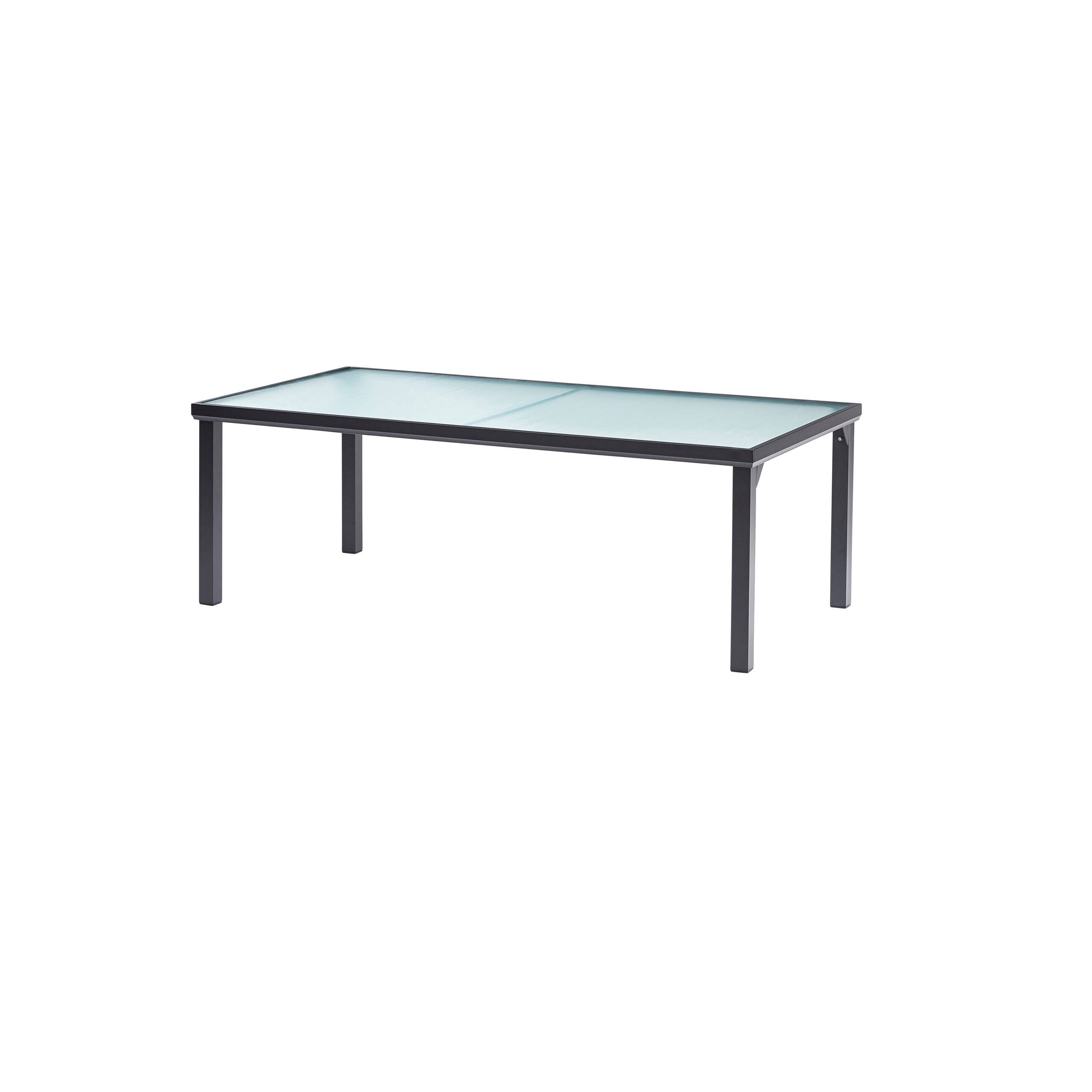 Wilsa Garden - Table BlackSun 8 personnes structure en aluminium noire et verre trempé transparent - Image 1