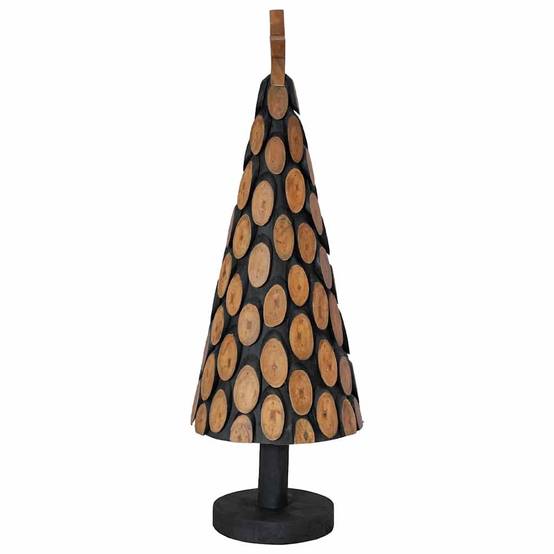 Maison Chic - Sapin de Noël | Arbre de Noël avec support Marron 90 cm Bois de teck solide Maison Chic - Image 5