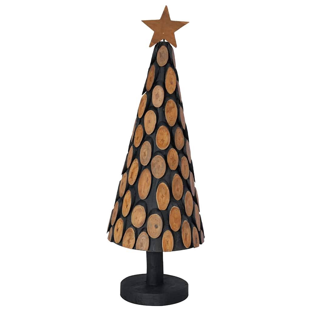 Maison Chic - Sapin de Noël | Arbre de Noël avec support Marron 90 cm Bois de teck solide Maison Chic - Image 4