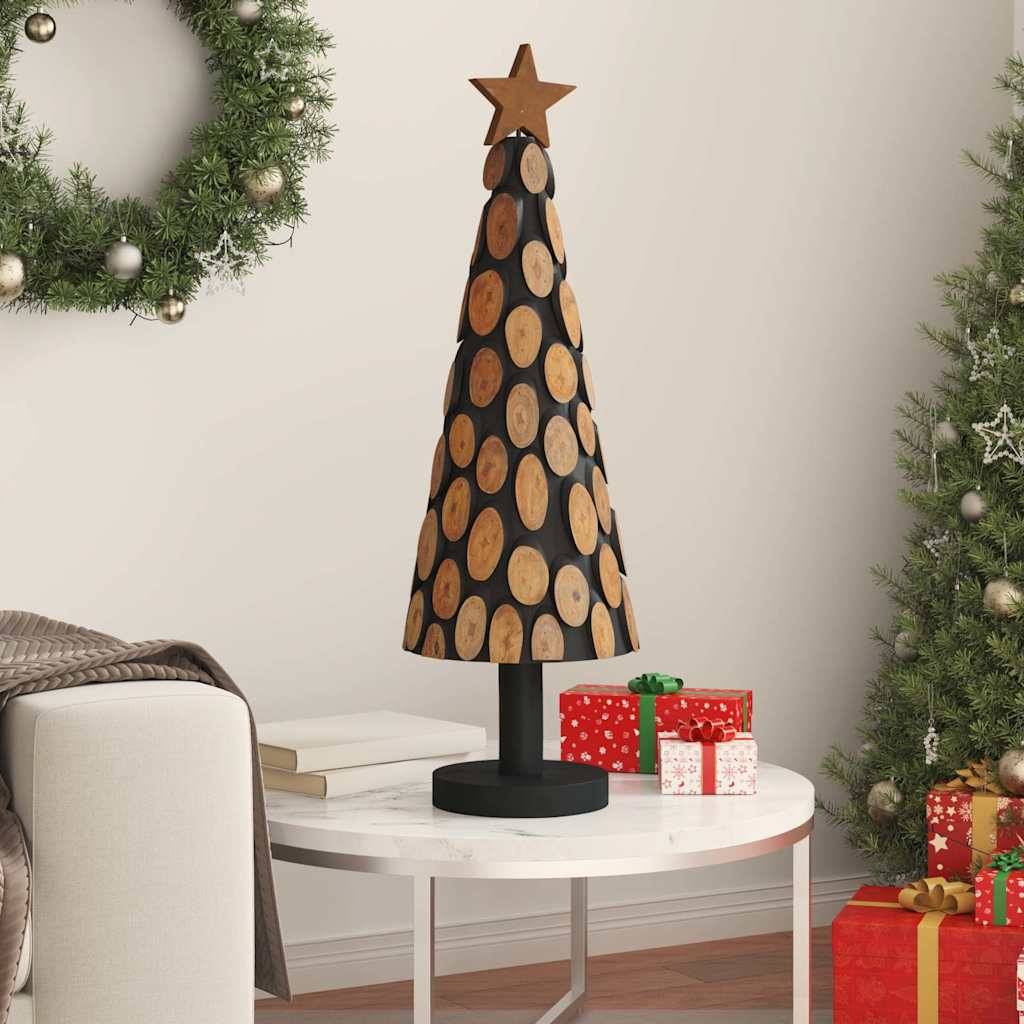 Maison Chic - Sapin de Noël | Arbre de Noël avec support Marron 90 cm Bois de teck solide Maison Chic - Image 3