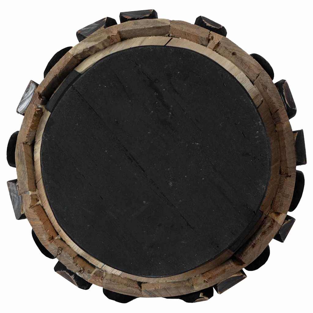 Maison Chic - Sapin de Noël | Arbre de Noël avec support Marron 90 cm Bois de teck solide Maison Chic - Image 9