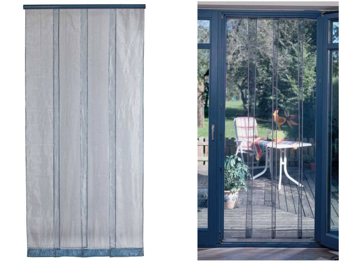 Morel - Rideau de porte moustiquaire Mosquito Gris - 100 x 220 cm - Morel