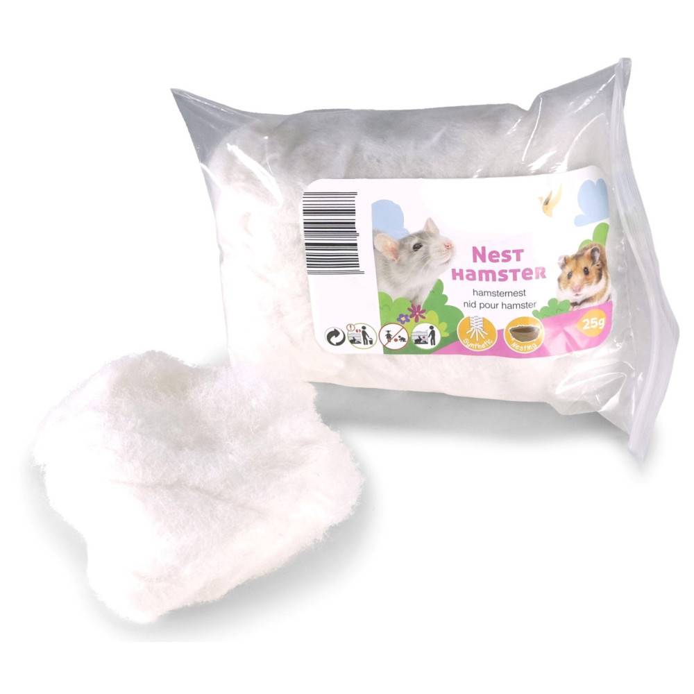lit douillet Ouate blanche pour lit hamster 25 g rongeurs - Image 1