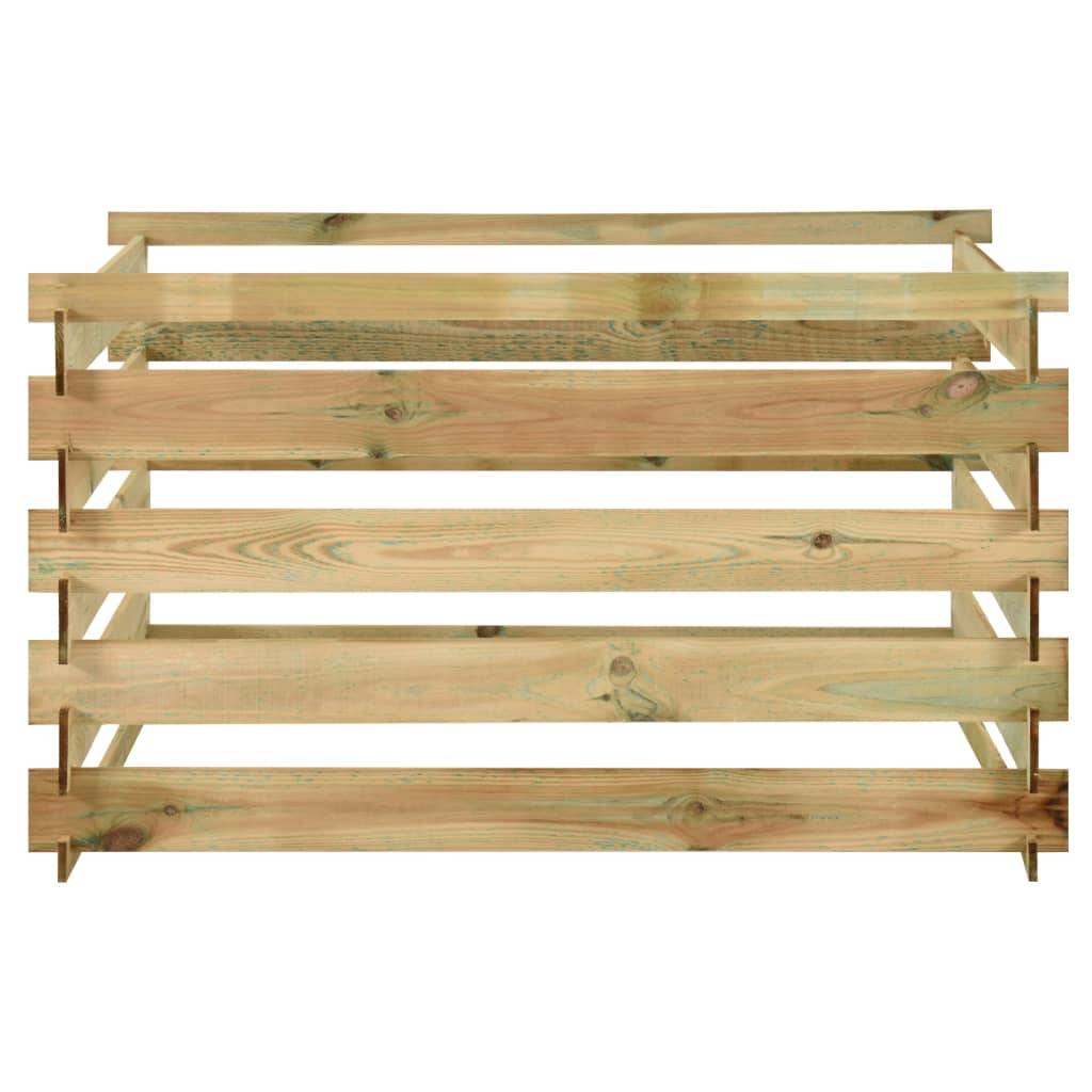 Composteur de jardin bois de pin vert 120 x 120 x 70 cm - PANGIVO - Image 3