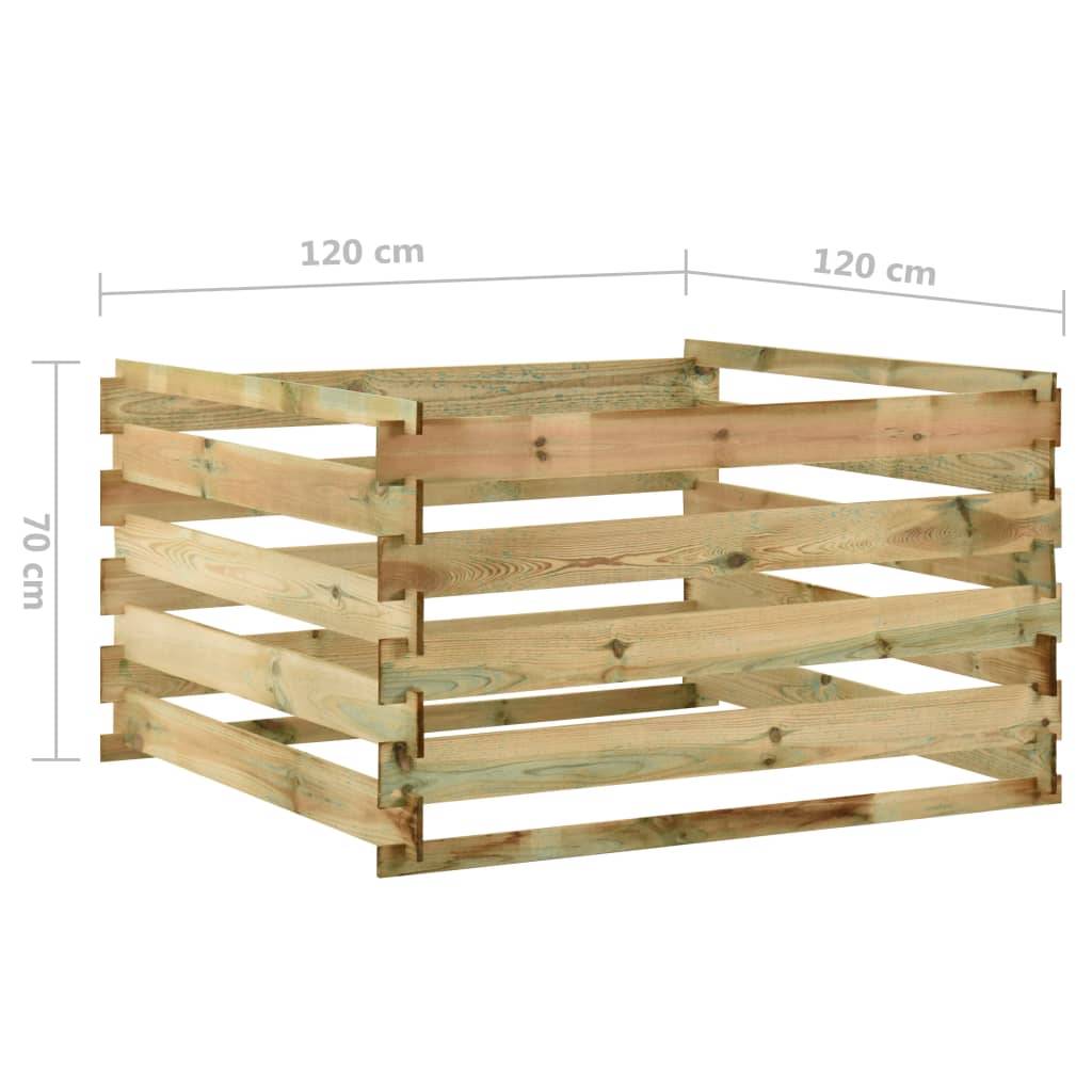 Composteur de jardin bois de pin vert 120 x 120 x 70 cm - PANGIVO - Image 5
