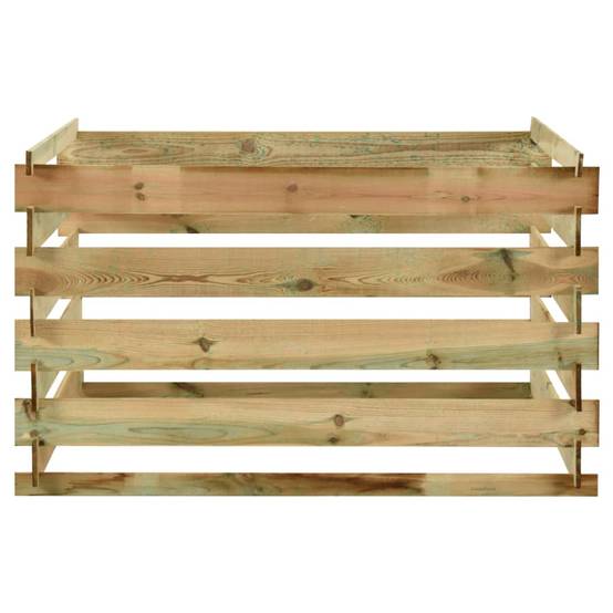 Composteur de jardin bois de pin vert 120 x 120 x 70 cm - PANGIVO - Image 2