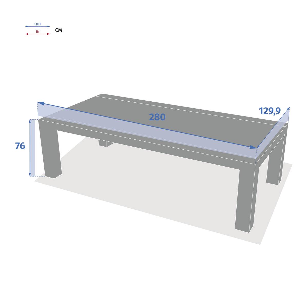 Hesperide - Table fixe "Marbella" graphite 10 places en alumium traité en epoxy Hespéride - Image 4