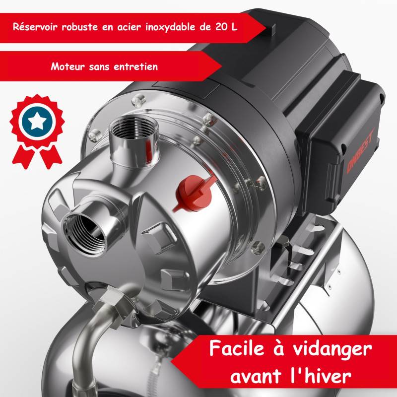 Surpresseur automatique domestique 1300W en acier inoxydable de 20 l idéal jardin et maison - Image 5