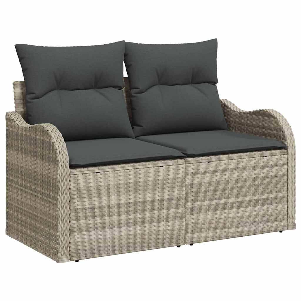 Vidaxl - Ensemble de canapé de jardin 6 pcs Gris clair polyrotin vidaXL 3348378 - Image 5