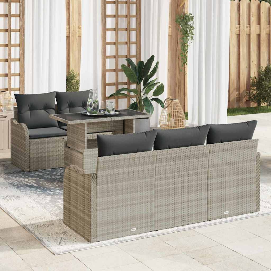 Vidaxl - Ensemble de canapé de jardin 6 pcs Gris clair polyrotin vidaXL 3348378 - Image 1