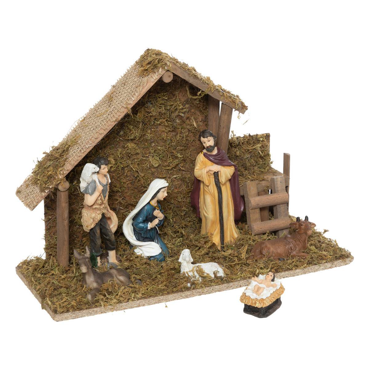 Crèche de Noël lumineuse 5 microLED avec 7 Santons - Image 2