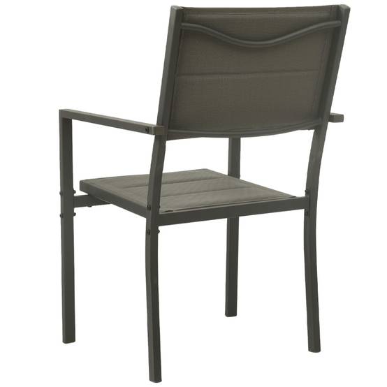 Lot de 2 Chaises de jardin - Chaises d'extérieur - Fauteuils de jardin Textilène acier Gris et anthracite - Image 5