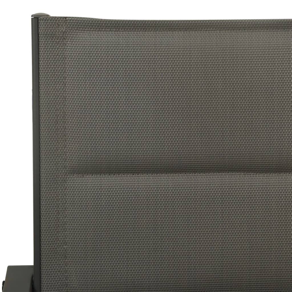 Lot de 2 Chaises de jardin - Chaises d'extérieur - Fauteuils de jardin Textilène acier Gris et anthracite - Image 6