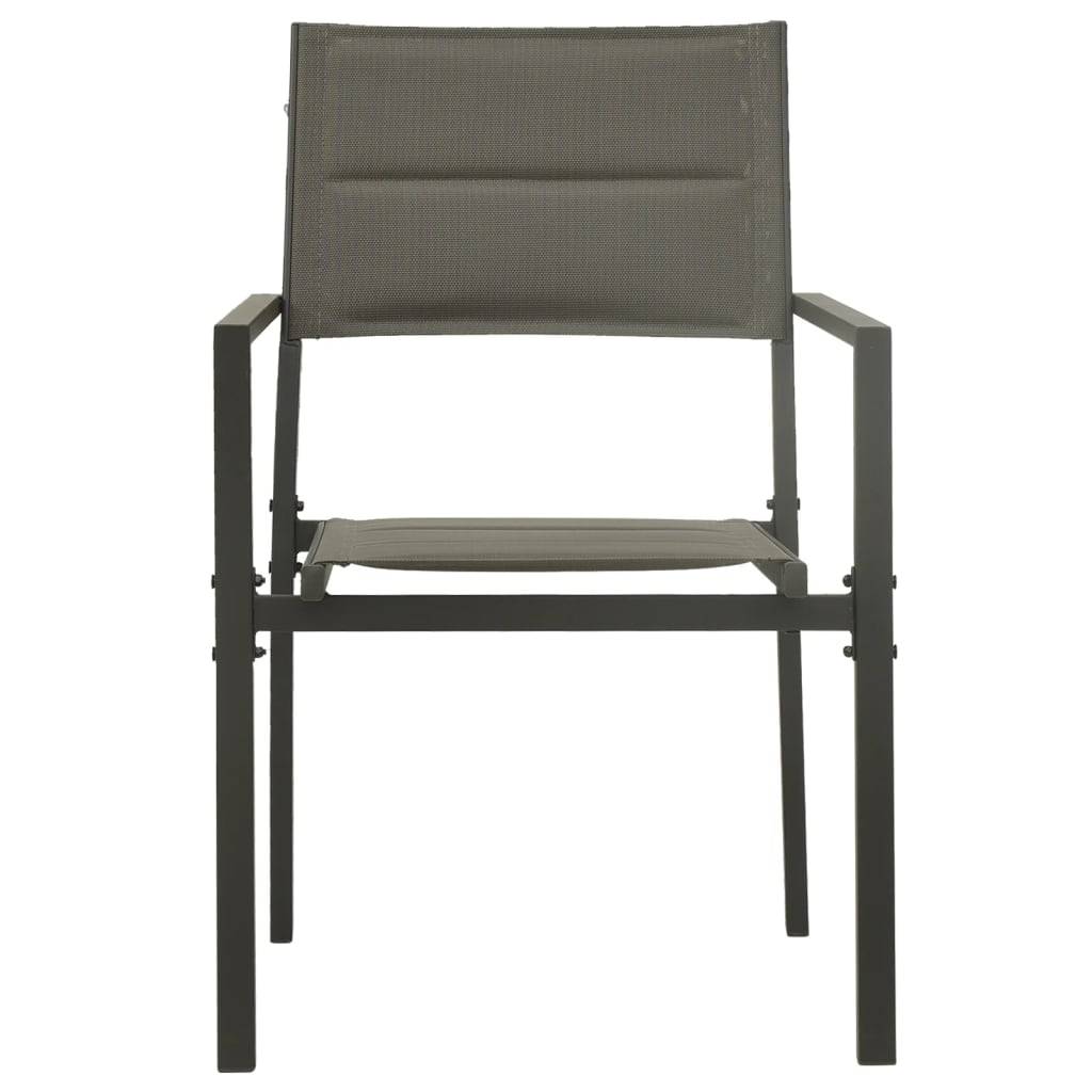 Lot de 2 Chaises de jardin - Chaises d'extérieur - Fauteuils de jardin Textilène acier Gris et anthracite - Image 3