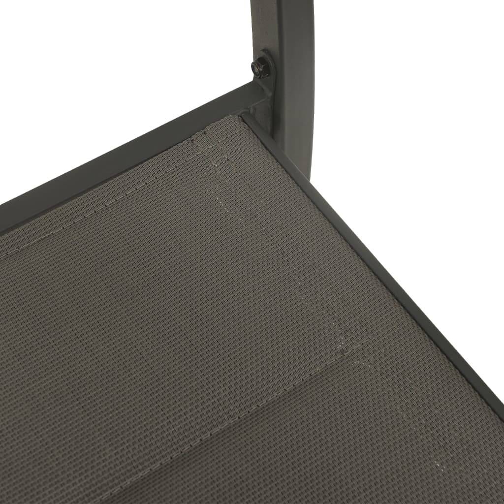 Lot de 2 Chaises de jardin - Chaises d'extérieur - Fauteuils de jardin Textilène acier Gris et anthracite - Image 7
