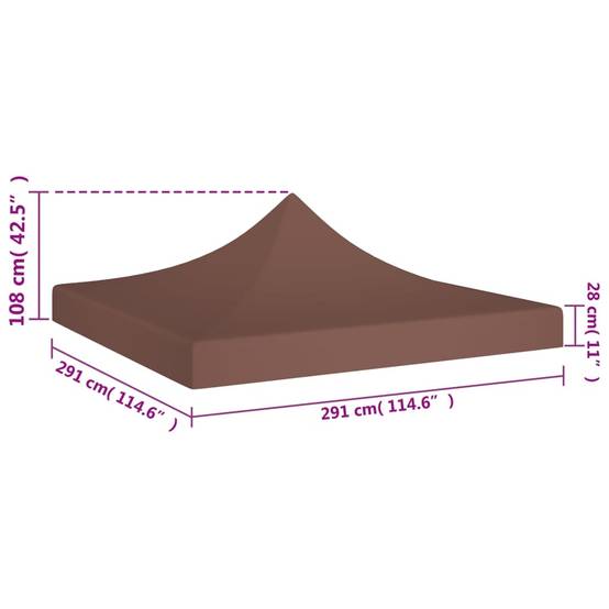 Toile de rechange - toile pour tonnelle tente 3x3 m Marron 270 g/m² - Meuble Pro - Image 5