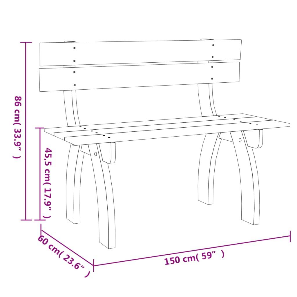 Vidaxl - Banc de jardin 150 cm Bois de pin imprégné vidaXL 41960 - Image 3