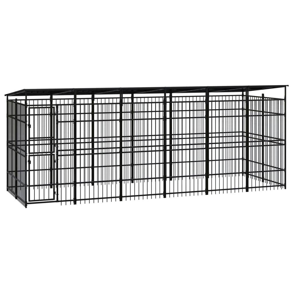 Vidaxl - Chenil d'extérieur avec toit pour chiens Acier 11,06 m² vidaXL 3097969 - Image 1