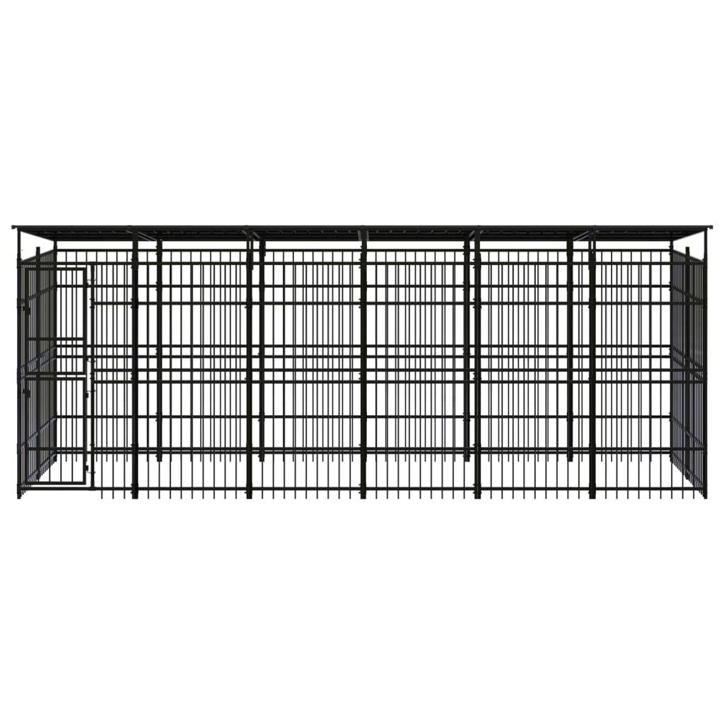 Vidaxl - Chenil d'extérieur avec toit pour chiens Acier 11,06 m² vidaXL 3097969 - Image 2