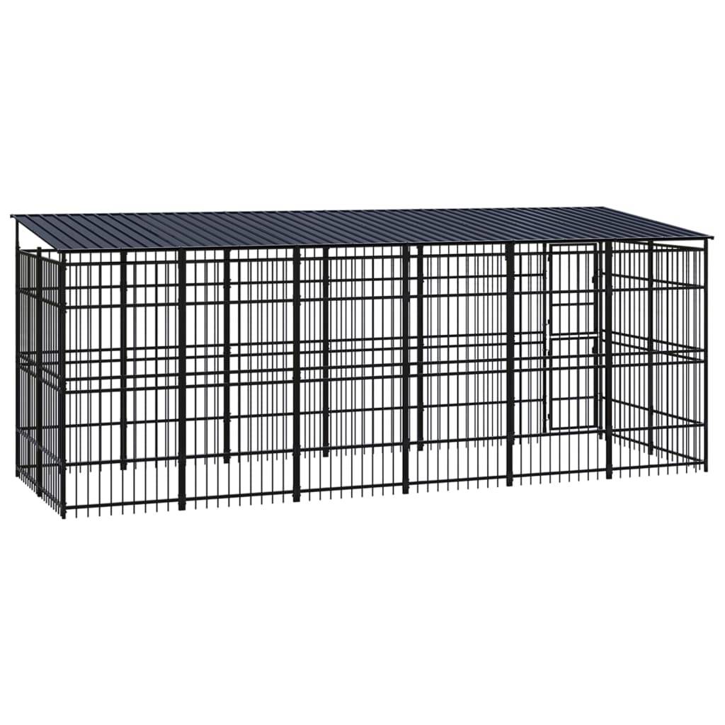 Vidaxl - Chenil d'extérieur avec toit pour chiens Acier 11,06 m² vidaXL 3097969 - Image 5