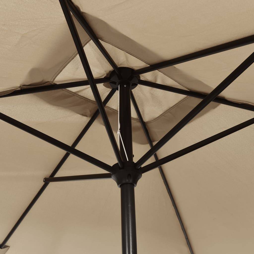 Helloshop26 - Parasol avec mât en métal 300 x 200 cm taupe - Image 4