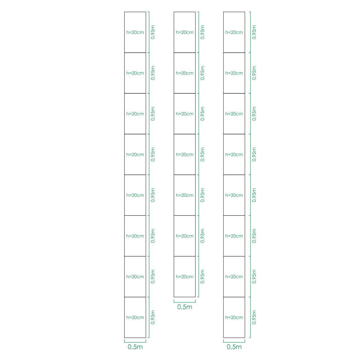 Kit de jardinière surélevées pour une serre 2,5x8 m, acier galvanisé, Klasika Greenhouses - Image 3