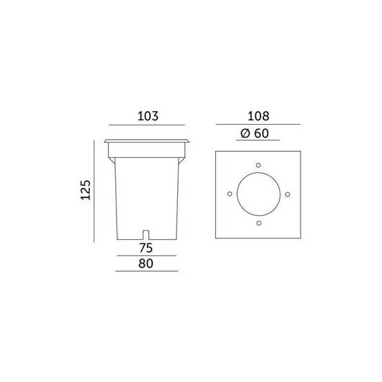 Spot extérieur encastrable carré GU10 230V acier inoxydable IP65 - Image 7