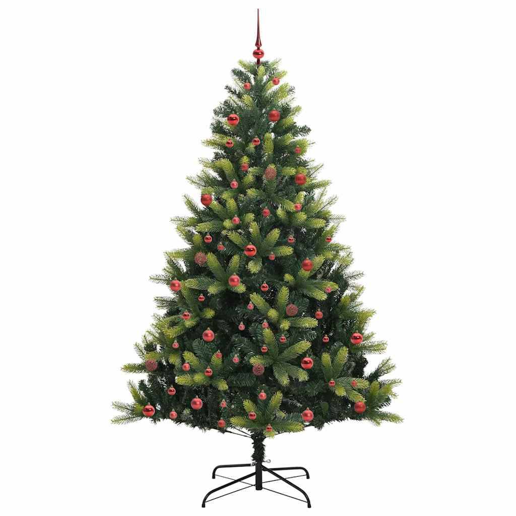 ComfortXL - Grand Sapin de Noël Artificiel 210 cm, Lumineux et Décoré avec 120 Boules et Guirlande 300 LED – ComfortXL Outdoor Living - Image 3