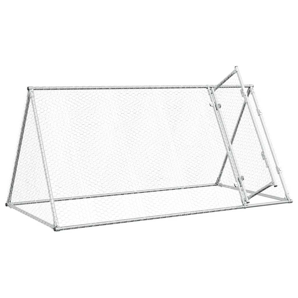 Maison Chic - Cage pour poules - Cage extérieur/intérieur argenté 200x105x91 cm acier galvanisé MP210 - Image 4