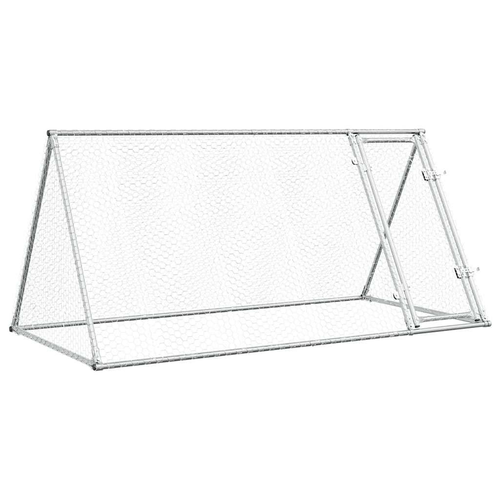 Maison Chic - Cage pour poules - Cage extérieur/intérieur argenté 200x105x91 cm acier galvanisé MP210 - Image 1